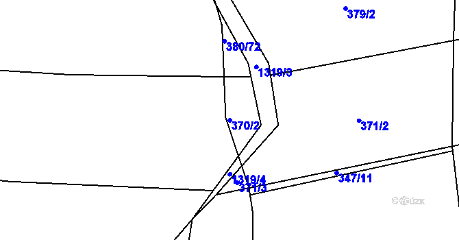 Parcela st. 370/2 v KÚ Plav, Katastrální mapa
