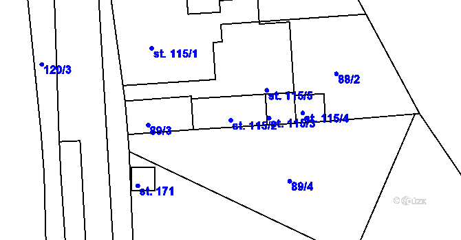 Parcela st. 115/2 v KÚ Plav, Katastrální mapa