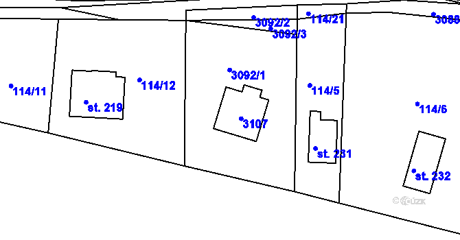 Parcela st. 154/1 v KÚ Plav, Katastrální mapa