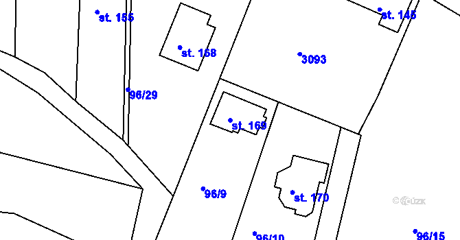 Parcela st. 169 v KÚ Plav, Katastrální mapa