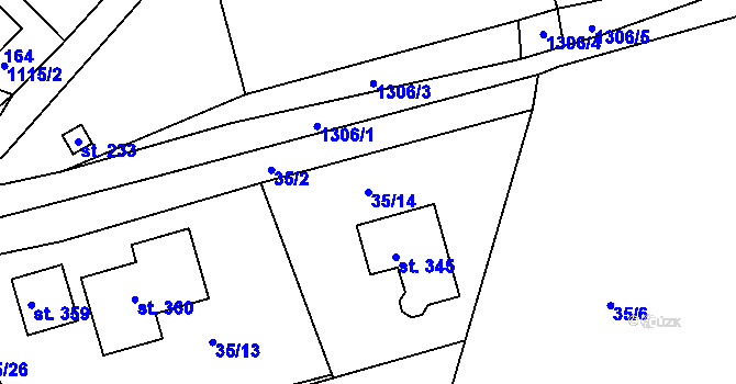 Parcela st. 35/14 v KÚ Plav, Katastrální mapa