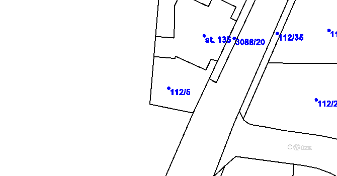 Parcela st. 112/5 v KÚ Plav, Katastrální mapa
