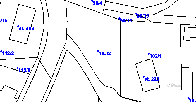 Parcela st. 113/2 v KÚ Plav, Katastrální mapa