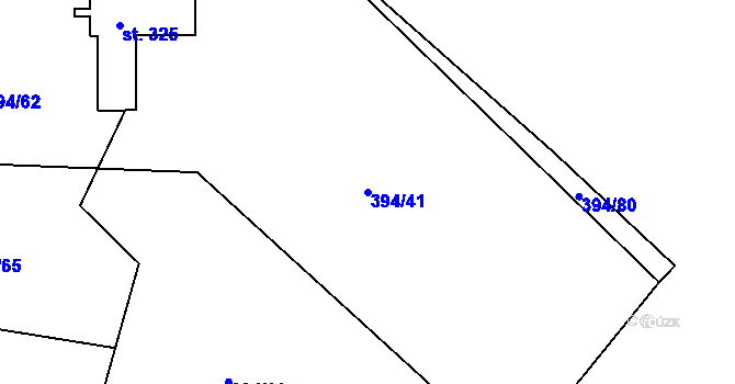 Parcela st. 394/41 v KÚ Plav, Katastrální mapa
