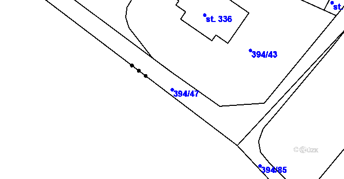 Parcela st. 394/47 v KÚ Plav, Katastrální mapa