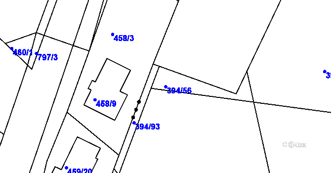 Parcela st. 394/56 v KÚ Plav, Katastrální mapa