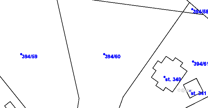 Parcela st. 394/60 v KÚ Plav, Katastrální mapa