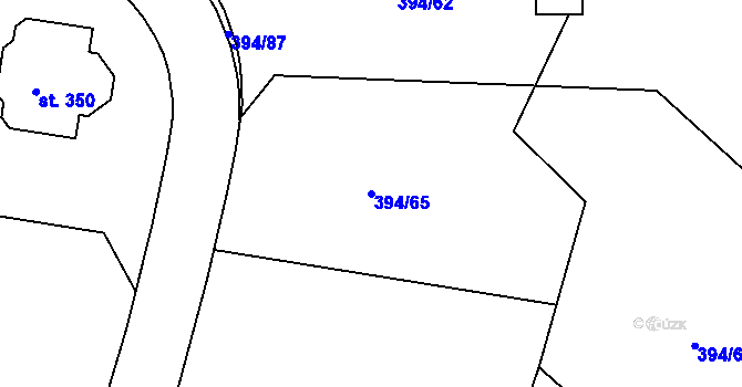 Parcela st. 394/65 v KÚ Plav, Katastrální mapa