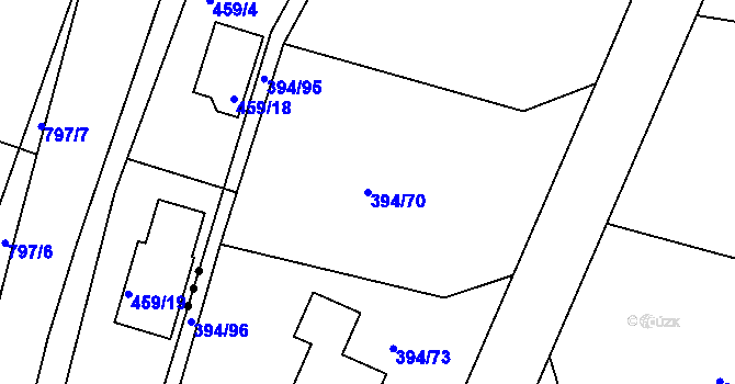 Parcela st. 394/70 v KÚ Plav, Katastrální mapa
