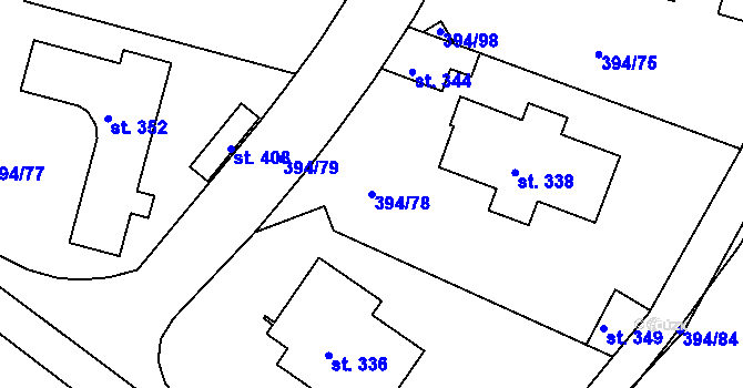 Parcela st. 394/78 v KÚ Plav, Katastrální mapa