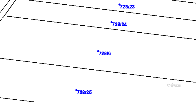 Parcela st. 728/6 v KÚ Plav, Katastrální mapa