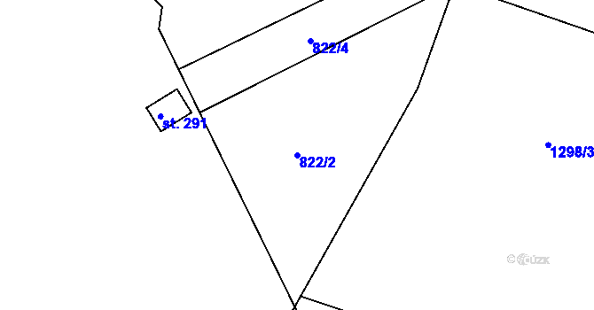 Parcela st. 822/2 v KÚ Plav, Katastrální mapa