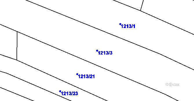 Parcela st. 1213/3 v KÚ Plav, Katastrální mapa
