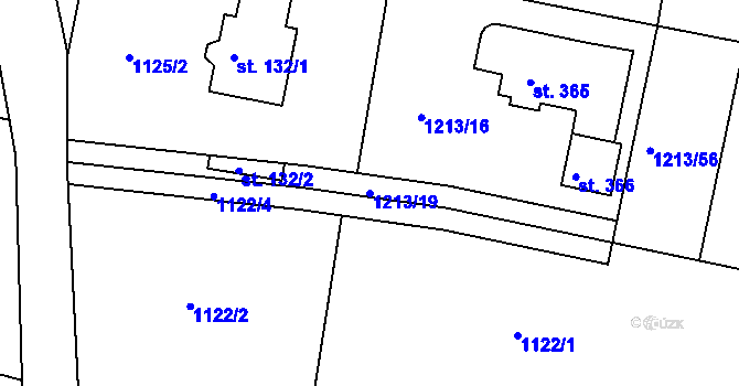 Parcela st. 1213/19 v KÚ Plav, Katastrální mapa