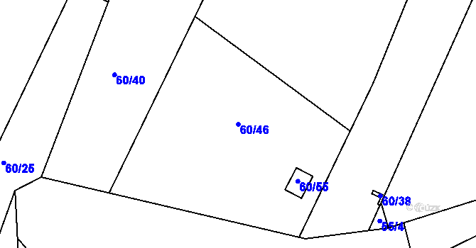 Parcela st. 60/46 v KÚ Plav, Katastrální mapa