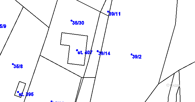Parcela st. 39/14 v KÚ Plav, Katastrální mapa