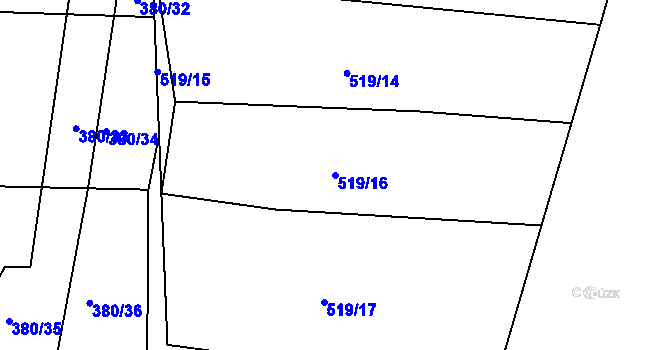 Parcela st. 519/16 v KÚ Plav, Katastrální mapa