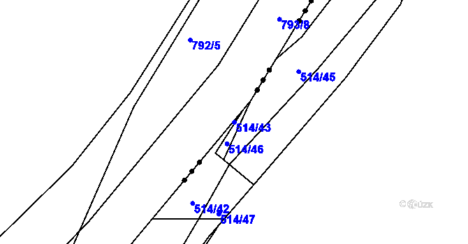 Parcela st. 514/43 v KÚ Plav, Katastrální mapa