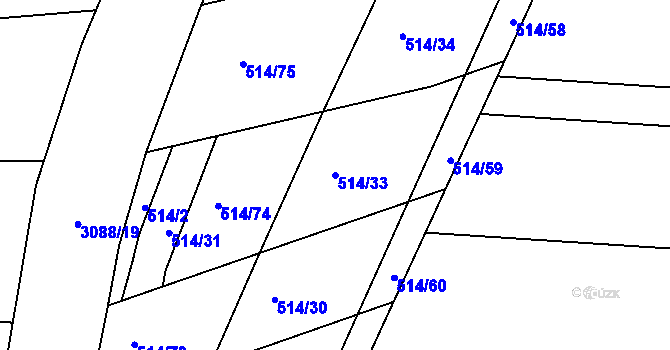 Parcela st. 514/33 v KÚ Plav, Katastrální mapa