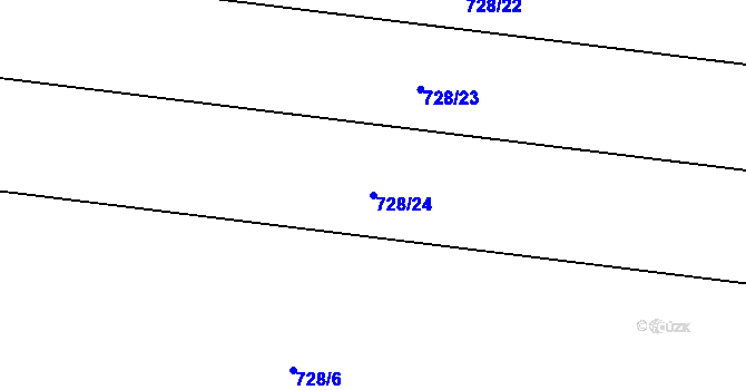 Parcela st. 728/24 v KÚ Plav, Katastrální mapa