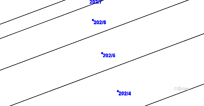 Parcela st. 202/5 v KÚ Plav, Katastrální mapa