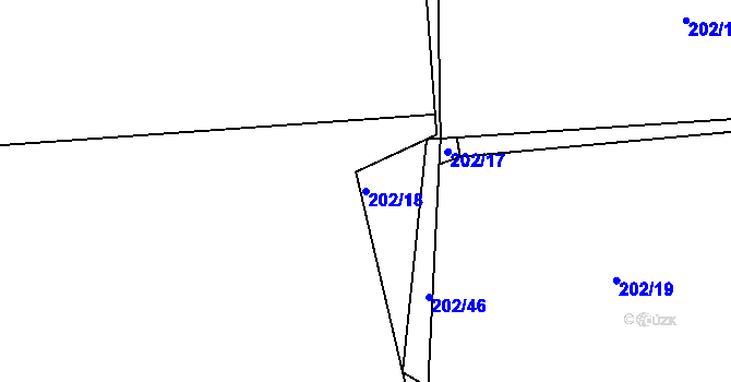 Parcela st. 202/18 v KÚ Plav, Katastrální mapa