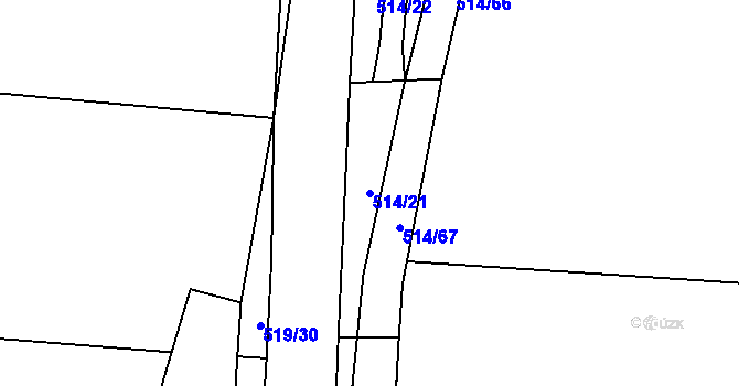 Parcela st. 514/21 v KÚ Plav, Katastrální mapa