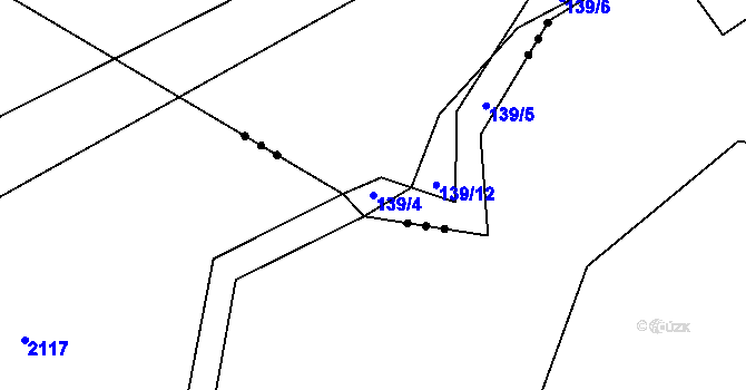 Parcela st. 139/4 v KÚ Plav, Katastrální mapa