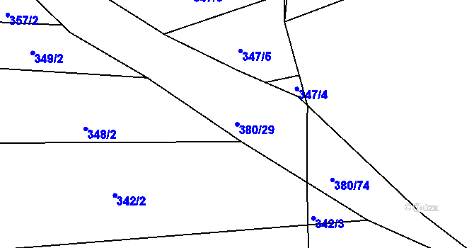 Parcela st. 380/29 v KÚ Plav, Katastrální mapa