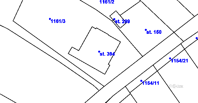 Parcela st. 394 v KÚ Plav, Katastrální mapa