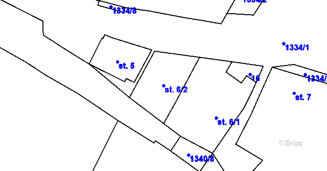 Parcela st. 6/2 v KÚ Plav, Katastrální mapa