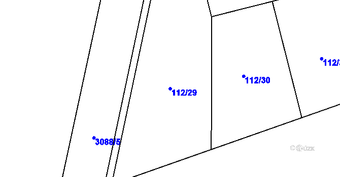 Parcela st. 112/29 v KÚ Plav, Katastrální mapa