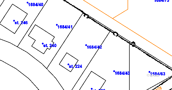 Parcela st. 1684/42 v KÚ Plaveč, Katastrální mapa
