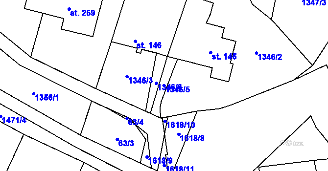 Parcela st. 1346/5 v KÚ Plaveč, Katastrální mapa