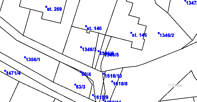 Parcela st. 1346/6 v KÚ Plaveč, Katastrální mapa