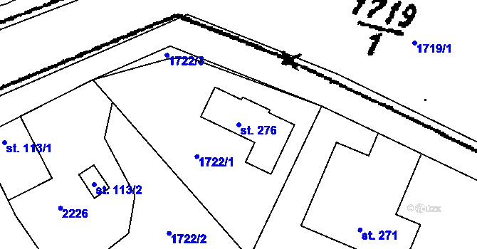 Parcela st. 276 v KÚ Plaveč, Katastrální mapa