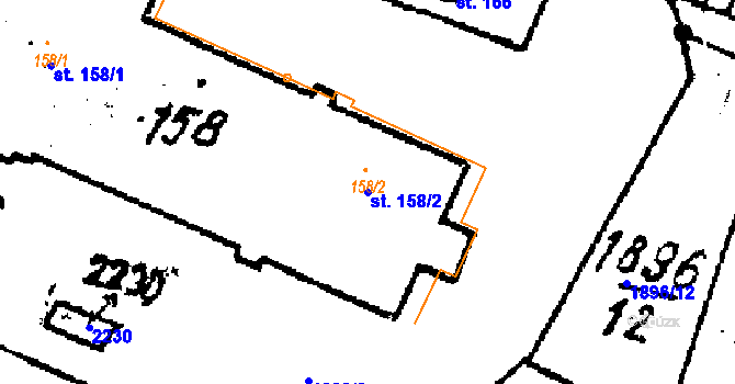 Parcela st. 158/2 v KÚ Plaveč, Katastrální mapa