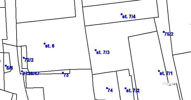 Parcela st. 7/3 v KÚ Plavsko, Katastrální mapa