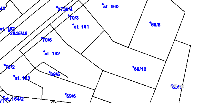 Parcela st. 69/4 v KÚ Plavsko, Katastrální mapa