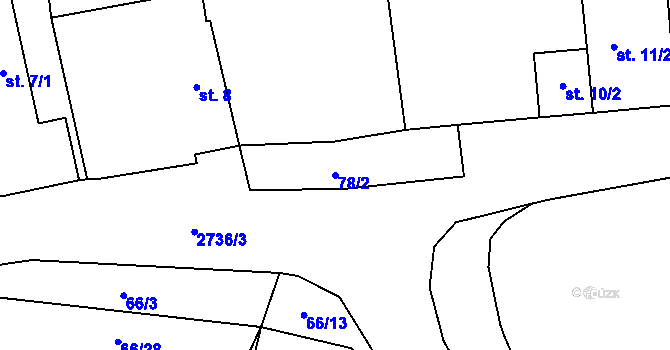 Parcela st. 78/2 v KÚ Plavsko, Katastrální mapa