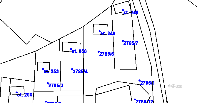 Parcela st. 2785/6 v KÚ Plavsko, Katastrální mapa