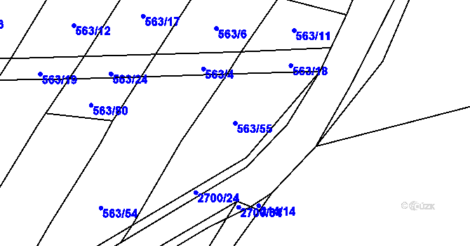 Parcela st. 563/55 v KÚ Plavsko, Katastrální mapa