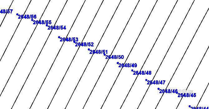 Parcela st. 2648/50 v KÚ Plavsko, Katastrální mapa