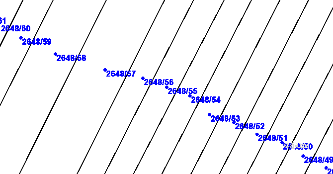 Parcela st. 2648/55 v KÚ Plavsko, Katastrální mapa
