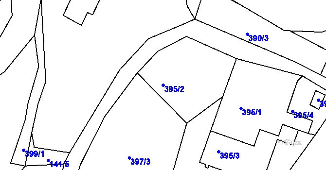 Parcela st. 395/2 v KÚ Haratice, Katastrální mapa