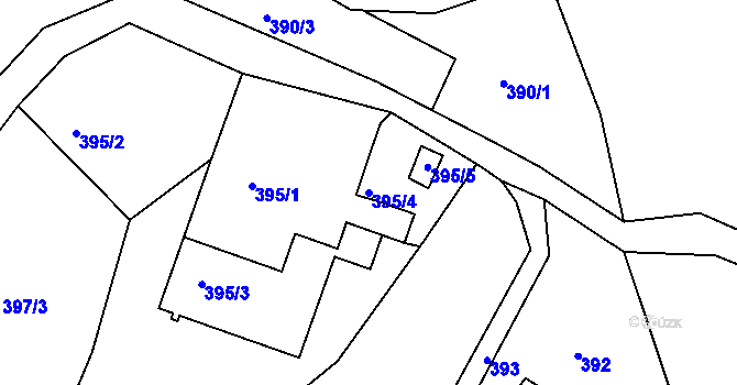 Parcela st. 395/4 v KÚ Haratice, Katastrální mapa