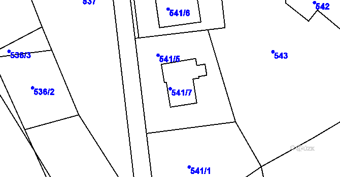 Parcela st. 541/7 v KÚ Haratice, Katastrální mapa