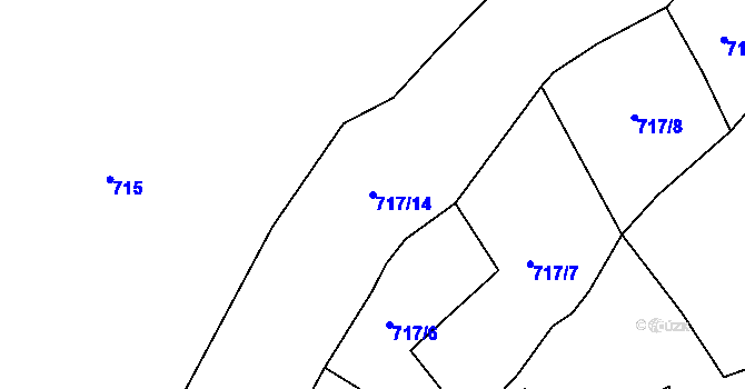 Parcela st. 717/14 v KÚ Haratice, Katastrální mapa