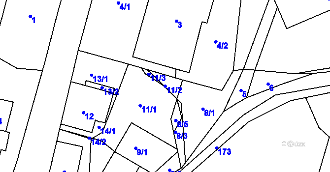 Parcela st. 11/2 v KÚ Plavy, Katastrální mapa