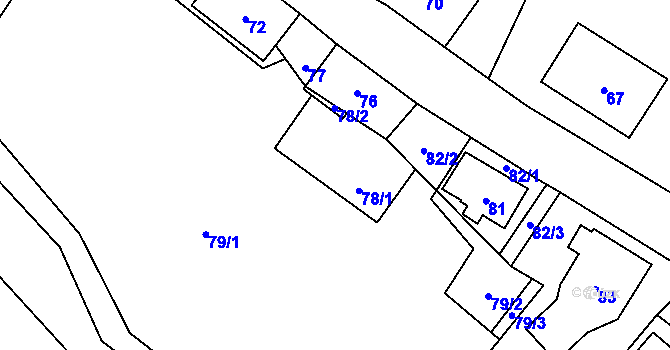 Parcela st. 78 v KÚ Plavy, Katastrální mapa